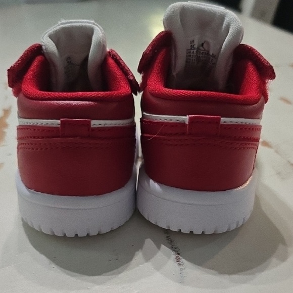 Jordan Kids Red and White Sneakers - Picture 3 of 5